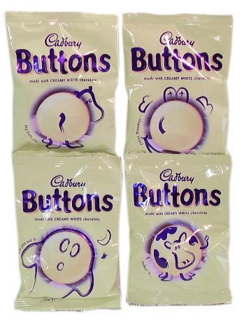 Cadbury White Chocolate Buttons-pack 4 by Cadbury