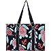 Sea Turtle Anchor Print Zippered Caddy Organizer Tote Bag