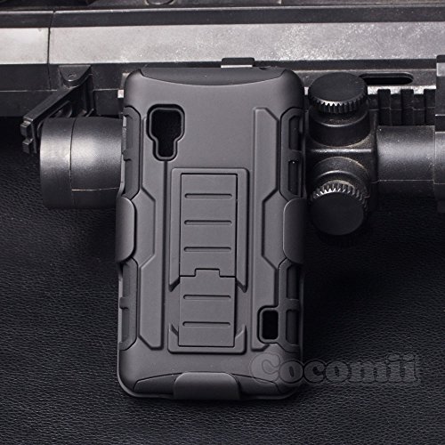 LG Optimus L5 II Case, CocomiiÂ® [HEAVY DUTY] LG Optimus L5 II Robot Case **NEW** [ULTRA FUTURE ARMOR] Premium Belt Clip Holster Kickstand Bumper Case [MILITARY DEFENDER] Full-body Rugged Dual Layer Hybrid Protective Cover Bumper Case [COCOMII WARRANTY] ::: The Ultimate Protection from Drops and Impacts for your LG Optimus L5 II, L5X, E450, E455, E460, E462 (Black/Black) ::: â˜…â˜…â˜…â˜…â˜…