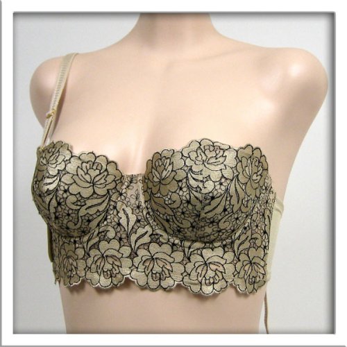 Orlfa $92 Gold Floral Convertible Bra #0051 sz 32B
