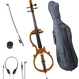 Cecilio CECO-5NA Full Size 4/4 Ebony Fitted Electric Silent Solidwood Cello w/ Pickup in Style 5