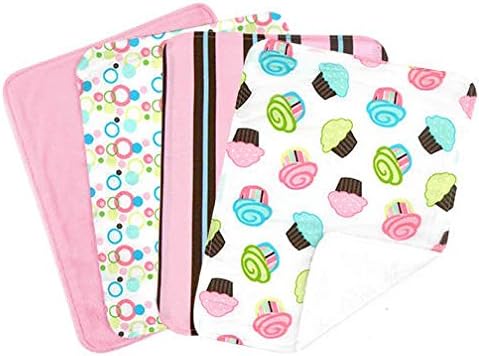 Cupcake Burp Cloth Set 4 Piece
