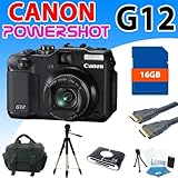 Canon Powershot G12 Digital Camera with 16gb Sdhc Memory, Memory Card Reade ....