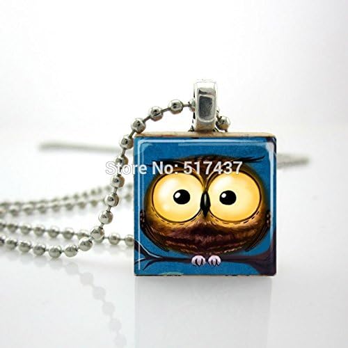 Pretty Lee 2015 New Night Owl Necklace Scrabble Tile Pendant Jewelry Handmade Ball Chain Scrabble Tile Pendant