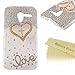 Mavis's Diary Luxury 3D Handmade Crystal Heart Rhinestone Bling Clear Case Cover for Moto X phone with Soft Clean Cloth (Heart with Cross)