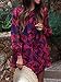 Persun Women's Color Block Floral Long Sleeve Crew Neck Tunic A-line Mini Dress