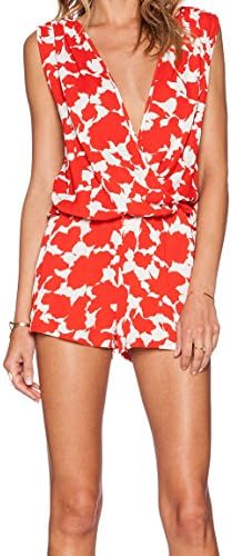 Karina Grimaldi Calypso Silk Print Romper in Flora, xs