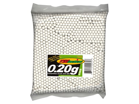 TSD Competition Grade 6mm plastic airsoft BBs, 0.20g, 5000 rds, white