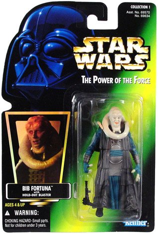 Star Wars 1997 Power of the Force - Bib Fortuna with Hold Out Blaster