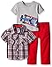 Boys Rock Baby Boys' 3 Piece Pant Set Plaid Racecar