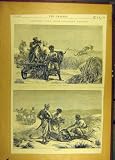 1872 Antelope Hunting India Sketches Cheetah Hunt Print