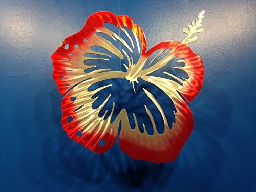 The Metal Edge Hibiscus Flower- Candy Red-Powder coat 12"w X 12"h