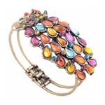 Multi Vintage Colorful Crystal Peacoc...