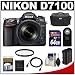 Nikon D7100 Digital SLR Camera & 18-105mm VR DX AF-S Zoom Lens (Black) with 64GB Card + Battery + Case + Remote + Filter + HDMI Cable + Accessory Kit