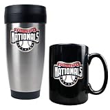Washington Nationals Primary Logo Stainless Steel Travel Tumbler and Black Ceramic Mug Set