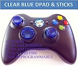 Clear Blue D-pad, Thumb Sticks, Blue Led! 10 Modes!black Xbox 360 Modded Rapid Fire Wireless Control