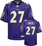 Ray Rice Jersey: Reebok Purple Replica #27 Baltimore Ravens Jersey - X-Large