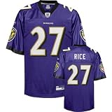 Ray Rice Jersey: Reebok Purple Replica #27 Baltimore Ravens Jersey - X-Large