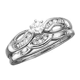 14K White Gold 1/2 ct. Diamond Engagement Set