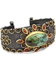 Stella Flame "Nadira" Turquoise Domed Cuff Bracelet