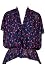Red Arrow Feather Print Silk Top