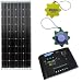 HQRP KIT (85W Monocrystalline Solar Panel 85 Watt Power 12V DC, Solar 10A Charge Power Controller / Regulator 12V / 24V 10 Amp) + HQRP UV Chain / UV Radiation Health Tester