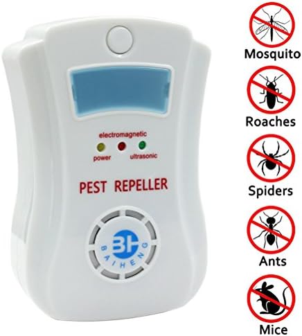Ultrasonic Pest Control [with Night Light] For Rodents, Mice, Rats, Mouse, Insects, Cockroaches, Spiders, Flies, Ants, Bugs - Best Pest Repeller, Uses the Latest High-Quality Ultrasonic Technology