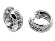 Sterling Silver Earrings with Marcasite - 15 mm x 6 mm