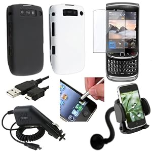 7 ACCESSORY BUNDLE CASE COVER for BLACKBERRY TORCH 9810