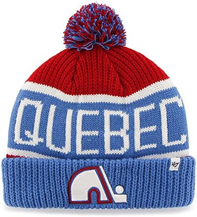Brand Calgary Cuff Beanie Hat with POM POM - NHL Hockey Fashion Cuffed Winter Knit Toque Cap