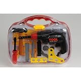 Kinder Spielzeug Wekzeugkasten ca. 22 Tlg. Kinderbohrmaschine mit Zubehör im Koffer, Bohrmaschine, Hammer, Schraubendreher, Werkzeugkoffer, BE-72377