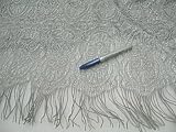 Fabric Metallic Fringe Lace Panel Silver Abstract !!306