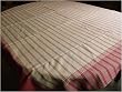 French Country Provincial striped red and beige tablecloth 59 by 98 inches