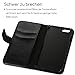 EasyAcc® iPhone 6 Leather Wallet Case 4.7 Black Pouch Holster Flip Folio Case with Kickstand Card Holder Hard Case Stand Cover for iPhone 6 4.7 - Black