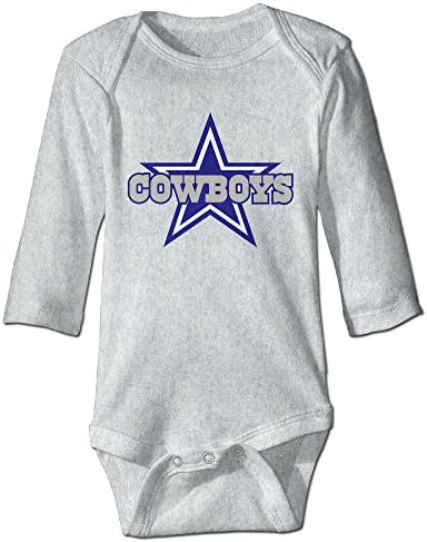 HYRONE Dallas Star Logo Cowboys Baby Bodysuit Long Sleeve Climbing Clothes Size 12 Months Ash