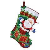 Bucilla Pop-Up Santa Stocking Felt Appliqué Kit, 18-Inches Long