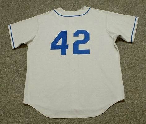 JACKIE ROBINSON Brooklyn Dodgers 1955 Majestic Cooperstown Throwback Away Baseball Jersey, MEDIUM