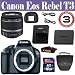 Canon EOS Rebel T3 12.2 MP CMOS Digital SLR with 18-55mm IS II Lens + 16 GIG Memory Card - Holster Case - 3 Year Warranty by 33 Street Camera