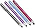 Bargain Depot Capacitive Stylus / Styli Universal Touch Screen Pen for All Touch Screen Tablets & Cell Phones with 12 Extra Replaceable Soft Rubber Tips (Pack of 4)