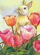 Bunny Tulip Garden Flag