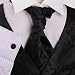 Black Paisleys Formal Vest for Men Black plaid for Mens Gift Idea with Tuxedo Vests for men, cufflinks, hanky and Ascot Tie for Suit Y&G VS2010