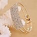 ZPS Fashion Lady Elegant Bangle Wristband Bracelet Crystal Cuff Bling Gift (Gold)
