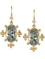 Lauren Harper Collection Sugar Buzz 18k Gold and Faceted Green Amethyst Oval Earrings