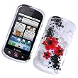 Motorola CLIQ XT (T-Mobile) Snap-On Protector Hard Case Image Cover "Artistic Red Flowers" Design