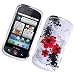 Motorola CLIQ XT (T-Mobile) Snap-On Protector Hard Case Image Cover "Artistic Red Flowers" Design