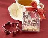 Fall Leaf Cookie Cutter in Autumn-Themed Gift Box (Set of 48) - Baby Shower Gifts & Wedding Favors