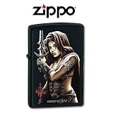 Kit Rae Fantasy Art "Vaelen" Zippo Lighter - Black Matte 24281