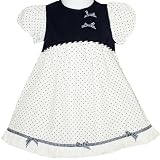 from Pixie Togs Babywear Baby Girl Puffball Sleeved Dress With Polka Dots & Bows (18-24 Months)