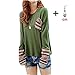 DOINSHOP Women's Long Sleeve Round Neck Tops Checked Loose Shirt Blouse Warm Tee Green