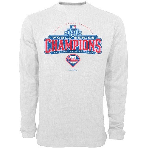 Buy Reebok Philadelphia Phillies 2008 World Series Champions White Thermal Long Sleeve Shirt by Reebok